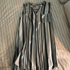 Striped button down tank top